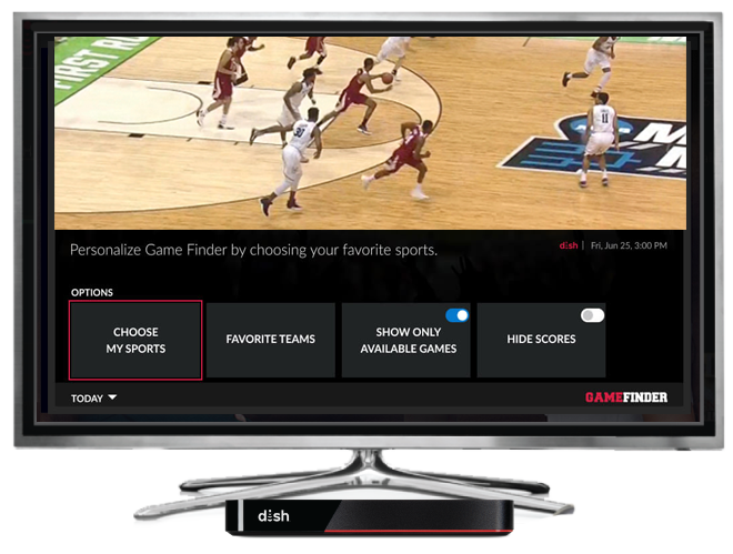Game Finder on Dish Network Sports